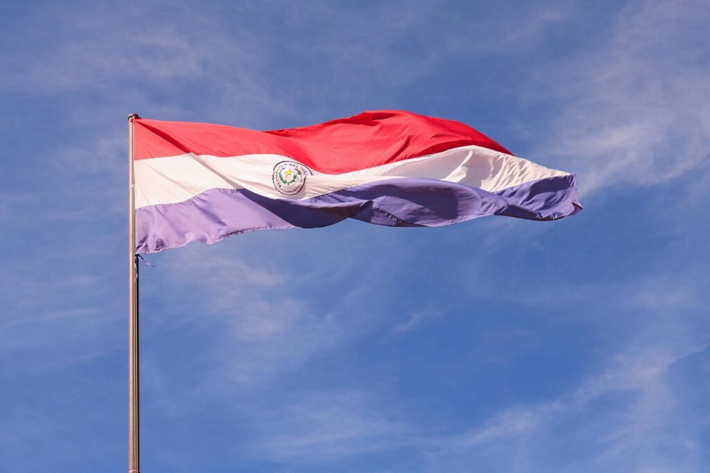 flag, nature, paraguay flag, flag of paraguay, sky